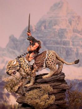 Barbarian cat rider by Mick