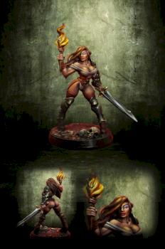 Female warrior pinup by algente
