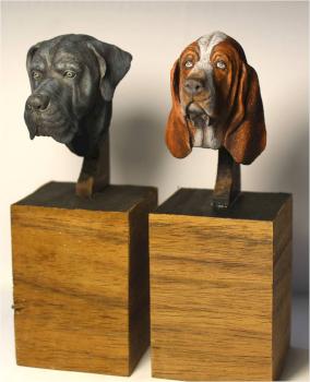 Dogs busts by Comte de Foix