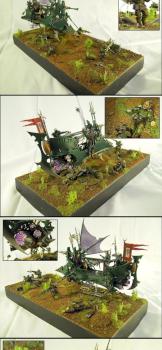 Dark eldar raider assault against imperial guard diorama by Shi Vral
