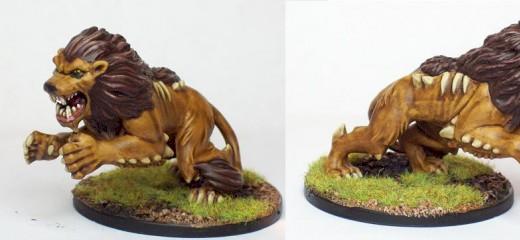 Dire Lion -- D&D mini repaint by cassius