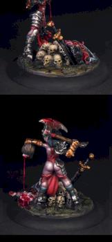 kitbashing of two bones figures: Female Antipaladin and Angel of Shadows by Ciicciopiu