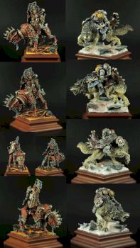 „Fire and Ice“ Khorne marine on demon engine and Space wolf by critter