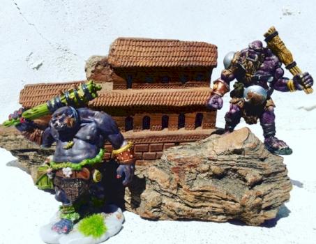 Ogre Chieftain and Ogre Bodyguard by MrSlugWilson
