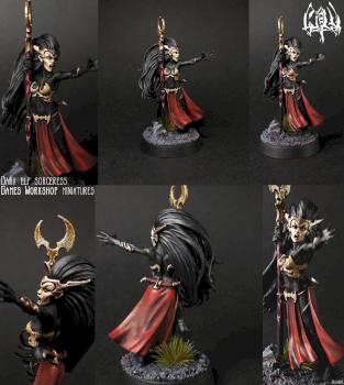 Dark elf sorceress by GillianH