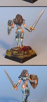 Reaper Krista Warmaiden on sculpted base by Wappellious