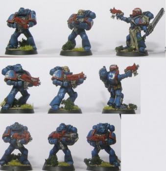 Ultramarine Space Marine Squad 1 by nornicle