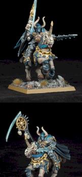 Tzeentch Sorcerer Lord on Demonic Mount by holajaxtw