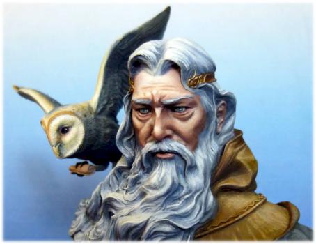 THE MESSENGER MERLIN BUST by ysidro