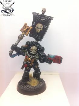 Space Marine 1994 Chaplain with Freehand Banner by Siegestudios