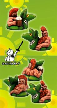 Summer 2009 promo miniature Dwarf on rubber goblin by Scibor