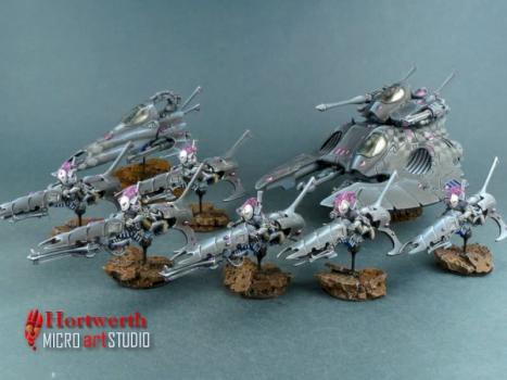 Eldar Falcon, Vyper and Jetbikes by Hortwerth