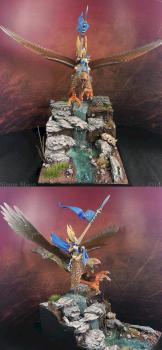 High Elf Prince on Griffon (Diorama Version) by Simon Moon