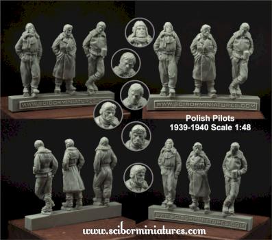 Polish Pilots 1939 1940 1x48 scale by Scibor