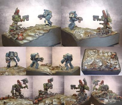 Space Marine vs Ork - Warhammer 40 000 by shamandalie