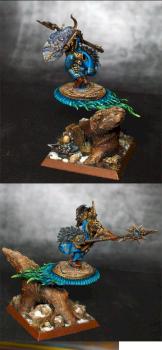 Chaos sorcerer lord on the disk of Tzeench by 4K_