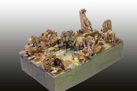 Battletech Timberwolf urban fight by Schnazel