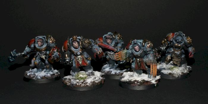 Space Wolves Terminator Squad by Darkezekiel