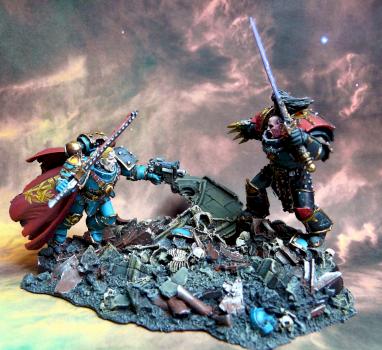 Ezekyl Abaddon fighting Garviel Loken by RAFF