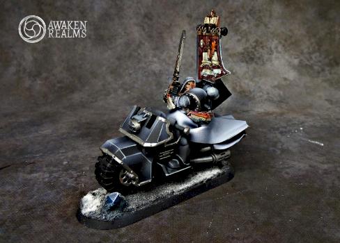Dark Angels Chief Librarian Ezekiel on Bike by Awaken Realms