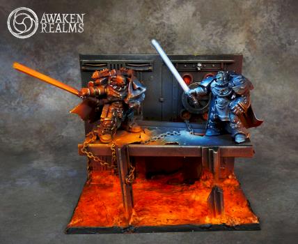 Warhammer 40000 meets Star Wars - Chaos Sith vs Space Marine Jedi Master - diorama by Awaken Realms