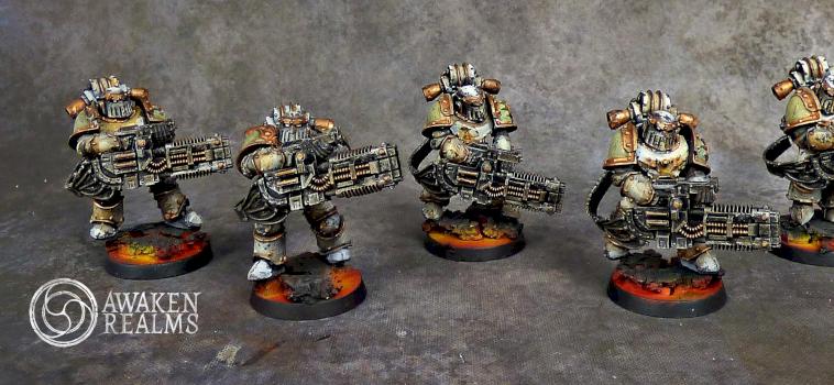 Horus Heresy Death Guard Volkite Culverin Squad by Awaken Realms