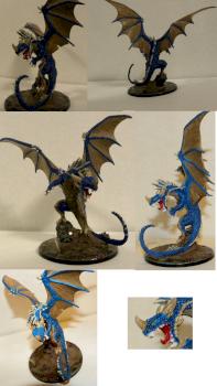 Pathfinder Red Dragon (blue) by Winglessdemon