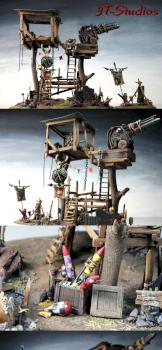 Large Ork Tree Fort, Gun System & Encampent by Terraformer