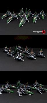 Eldar Jetbike Squad with Autarch by SavageDPainting