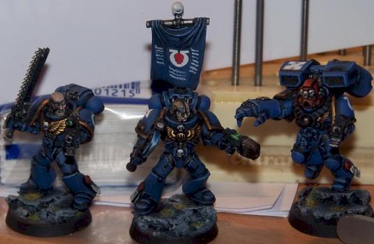 Ultramarine Sergeant and veteran Sergeant by Bemo