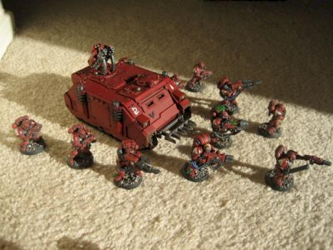 Blood Angel Razorback and devastator space marine squad by Baeke