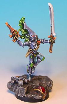 Eldar Howling Banshee on sculpted base by Wappellious