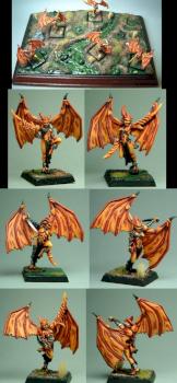 Warhammer Chaos Fire Harpies by chainmailpainting