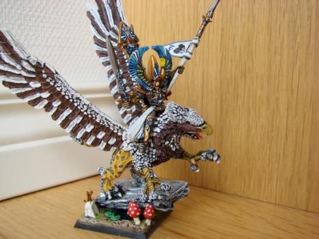 Eltharion mounted on Stormwing by juhen