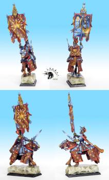 Warhammer Bretonnia Mounted Standard Bearer by rene