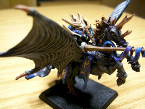 dark elf noble with dark pegasus (conversion) by tsavo