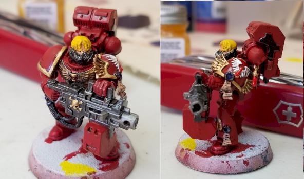 Bloon Angels Space Marine with Heavy Bolter by john.amarante8888