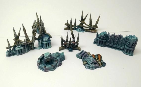 Warhammer Warcry terrain - Barricades, walls and wells 1 by Jambot