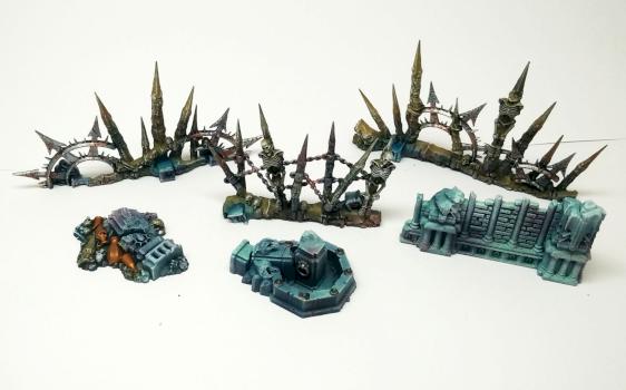 Warhammer Warcry terrain - Barricades, walls and wells 2 by Jambot