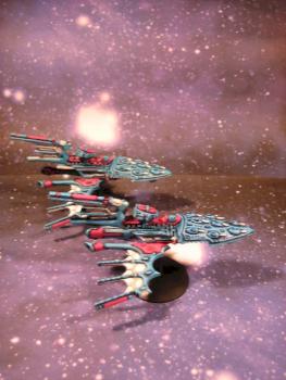 Battlefleet Gothic Eldar Shadow Cruiser by scharling