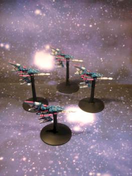 Battlefleet Gothic Eldar Hemlock Destroyers by scharling