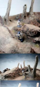 7 Pc. Dangerous Wasteland Terrain Set With Arachnid Monster by Terraformer