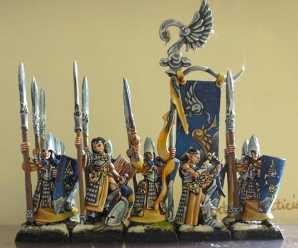 high elves Saphery spearmen/lanceros de Saphery by juza