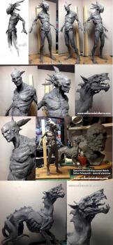 Space Indian with dog concept, plasticine sketch by Scibor
