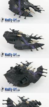 Eldar Wave Serpent with Missile Launchers by MadFlyArtStudio