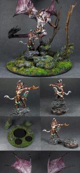 Blissbarb archer and terrorgheist on tray by GillianH