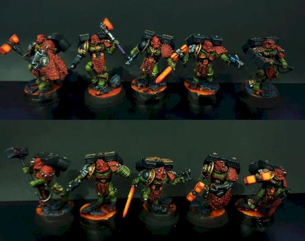 Space Marine Salamander Assault Marines by Volatyle