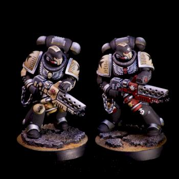 Black Templars primaris crusader squad initiates with piroblaster by El Sabel