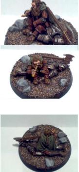 Gimli on dead Uruk by ChrisBnrw