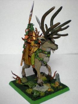 Wood Elf Noble on Great Stag by psylent